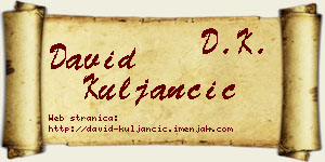 David Kuljančić vizit kartica